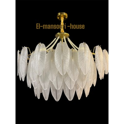 Plafonnier Feuille Blanche Suspendu